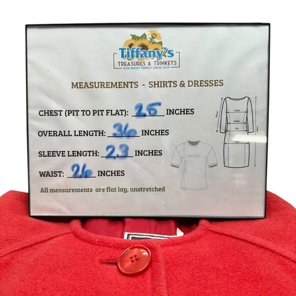 Luisa Spagnoli Vintage Coat Womens Size S Red Wool Pockets LS Made In Italy - Picture 14 of 14